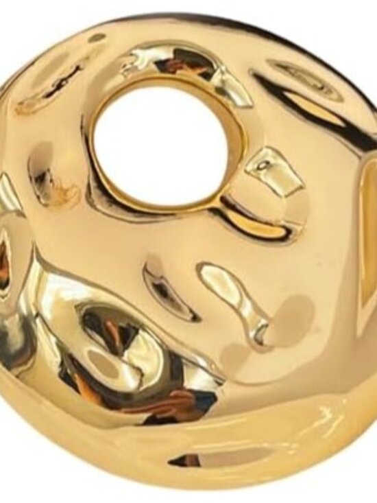 Vintage Geometric Brooch for Women and Men Chunky Hollow Round Disc Pin Jewelry - Picture 3 of 6